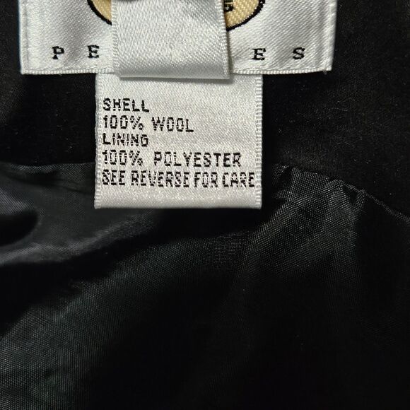 Talbots Petites Wool Skirt Black White Polka Dot Button Detail Lined Size 8P - Picture 6 of 6